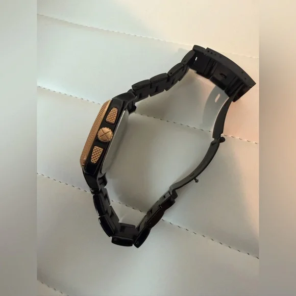 Fossil Watch Chronograph Stainless Steel Rose Gold Tone Black - Picture 9 of 15